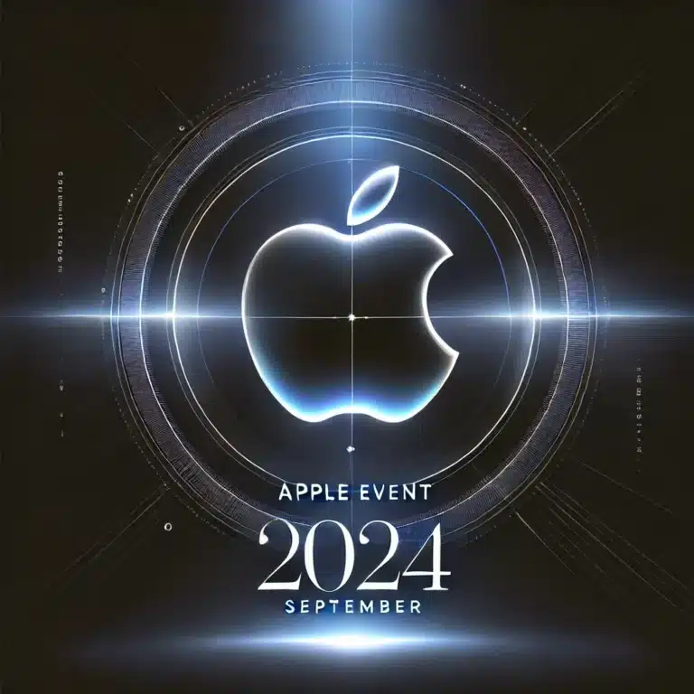 Apple Event 2024 promotional banner for September event, showcasing the Apple logo and event details.