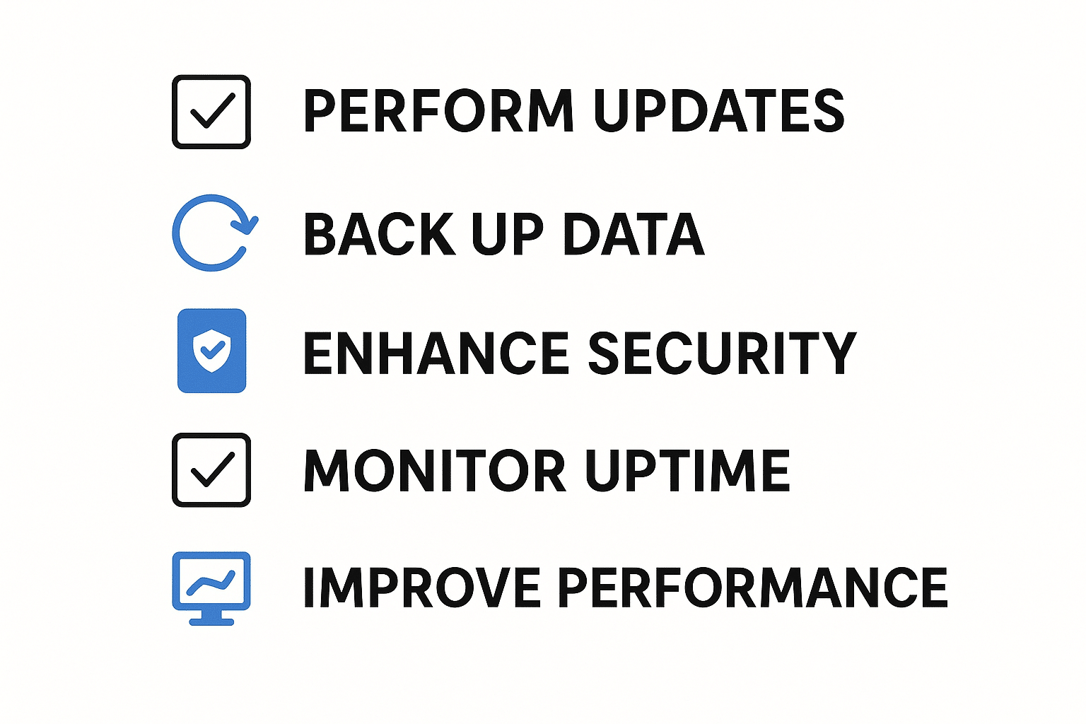 Checklist - Core Components of a Maintenance Plan